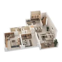 Codename Roots Mamurdi 2 BHK Floor Plan Image